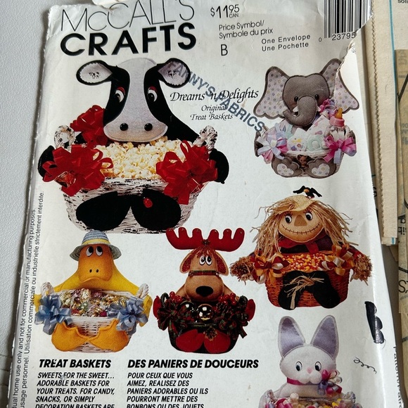 4/$50 McCall's 843 Crafts Pattern Book for sewing baskets various occasions 💚 - Picture 1 of 5